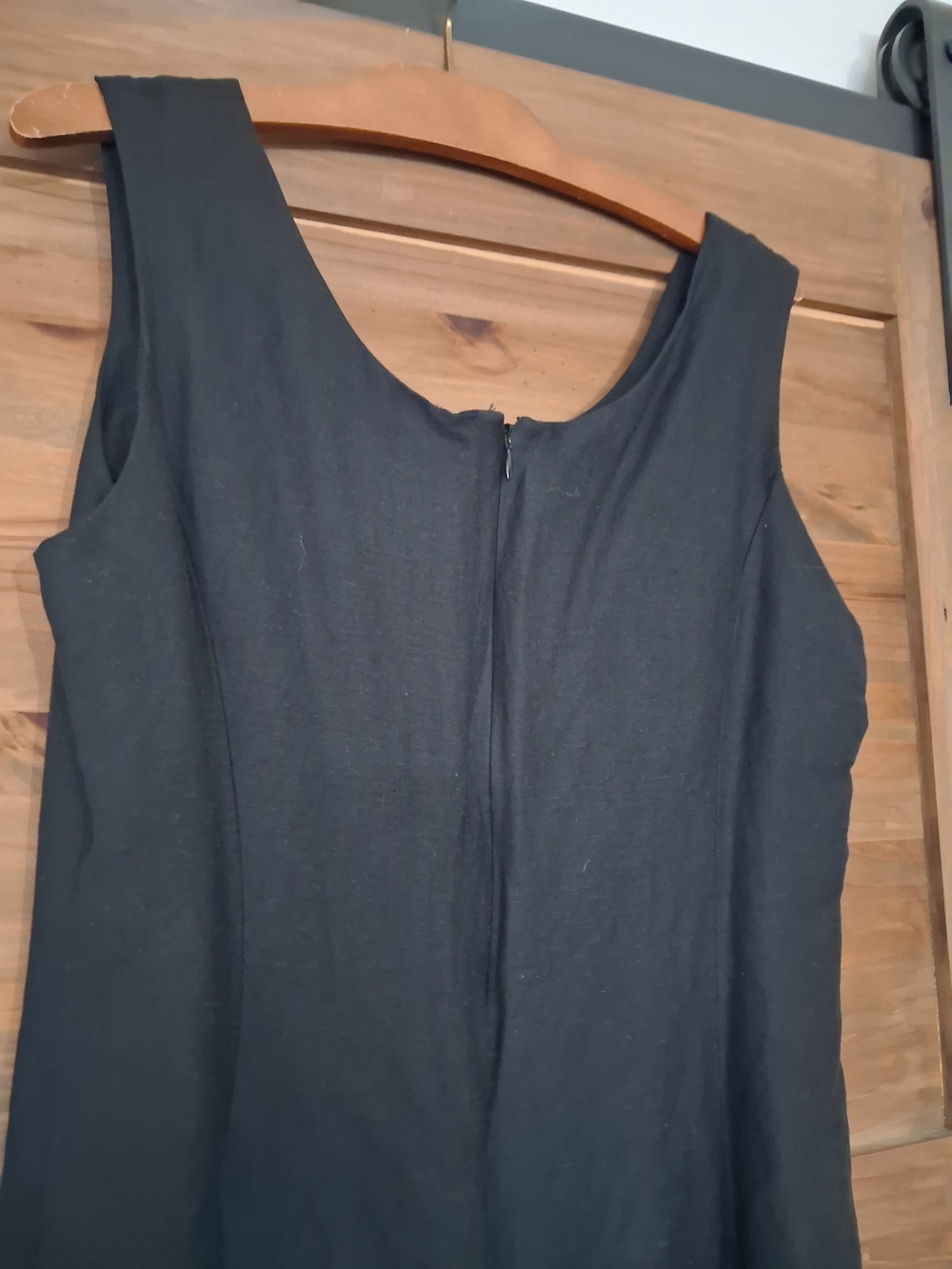Rafaella Linen Dress Black Scoop Neck Sleeveless Shift Dress - Picture 4 of 6